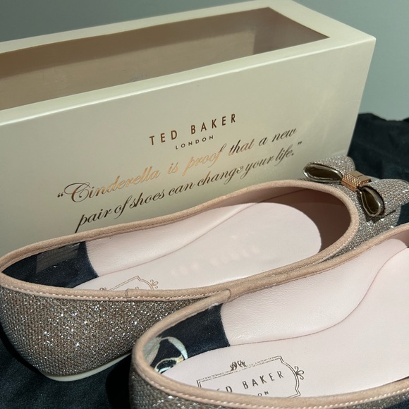 Ted Baker Cinderella Rose Gold flats - Size 8 - Picture 4 of 6